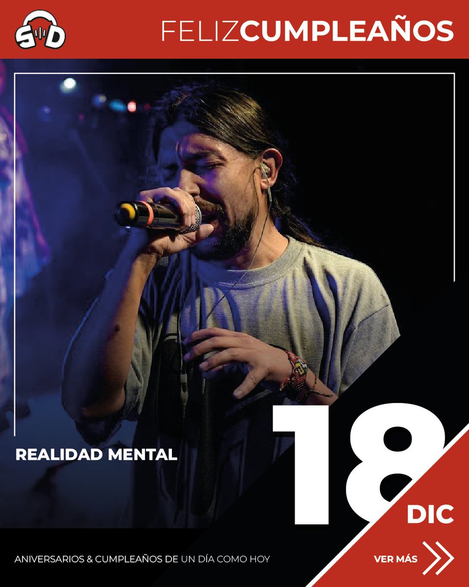 SoundDatos's tweet image. #SoundDatos · Diciembre 18 | Feliz Cumpleaños:
· Realidad Mental
· @andeezeta (Maldito Groove / @divagash / @TheMillsBand / @diamantelectric)
---
Click en el link para ver más: instagram.com/p/DSaHMvfgBT3/…