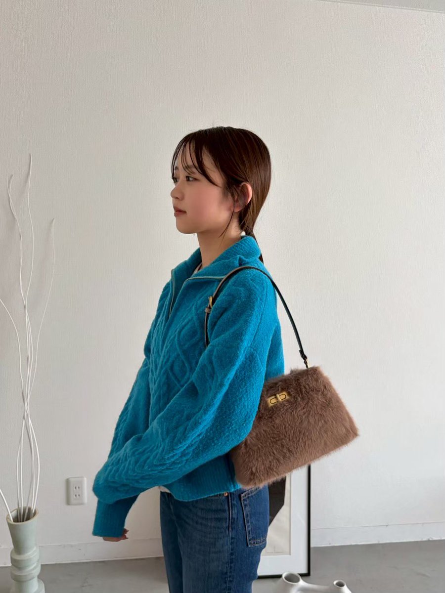 New Arrival - アランブークレーハーフジップニットプルオーバー