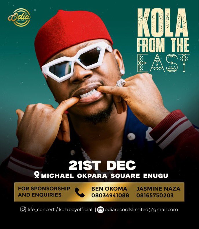 .<a href="/phynofino/">EZEGE 1</a> hope this meets you well. We’re genuinely excited to have you headlining this year’s Road Block, a dream come true for Enugu and the entire SE.

That said, it’s coming at the expense of our own rising superstar, Kolaboy, who has his concert scheduled for the very next