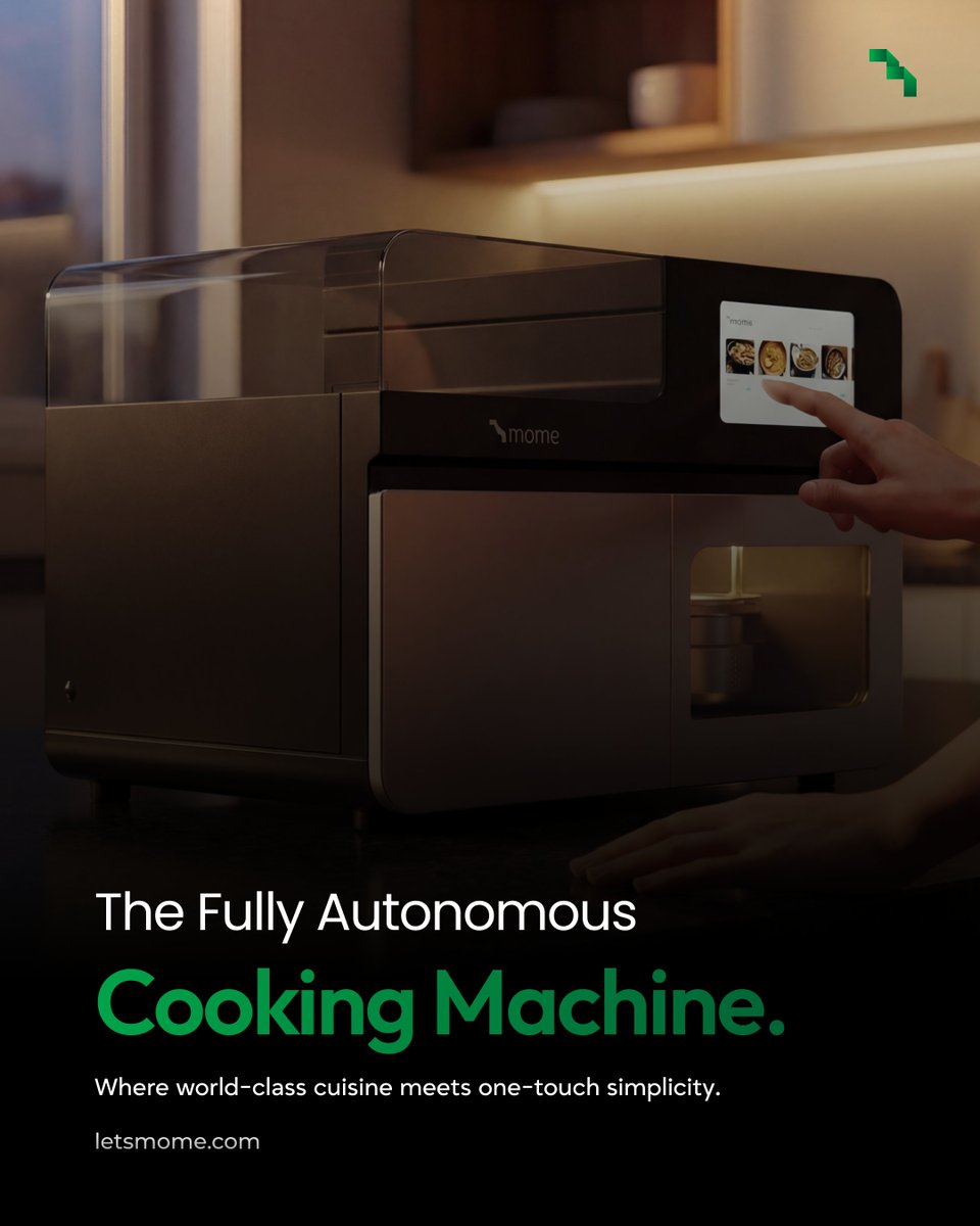 letsmome's tweet photo. A new era of cooking begins.
No stirring. No guesswork.
Just exceptional meals — fully automated.

#MeetMOME #AutonomousCooking #KitchenReinvented #SmartLiving #FutureOfFood #CookWithoutCooking https://t.co/DhDDY6myxz