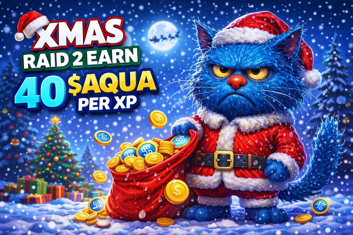 AQUA_on_SUI's tweet photo. 🎄 XMAS RAID-2-EARN IS LIVE 💧

Earn 40 $AQUA per XP all silly season long.
Raid. Engage. Stack XP. Get rewarded.
👉 Register: https://t.co/d21aBCQC7j

💦 Buy $AQUA (SUI)
@CetusProtocol  / @suidexHQ 
📜 CA:
0xab954d078dab0a6727ce58388931850be4bdb6f72703ea3cad3d6eb0c12a0283::aqua::AQUA

🌊 Join us
X: @AQUA_on_SUI 
#AQUAonSUI #Raid2Earn #XmasCrypto