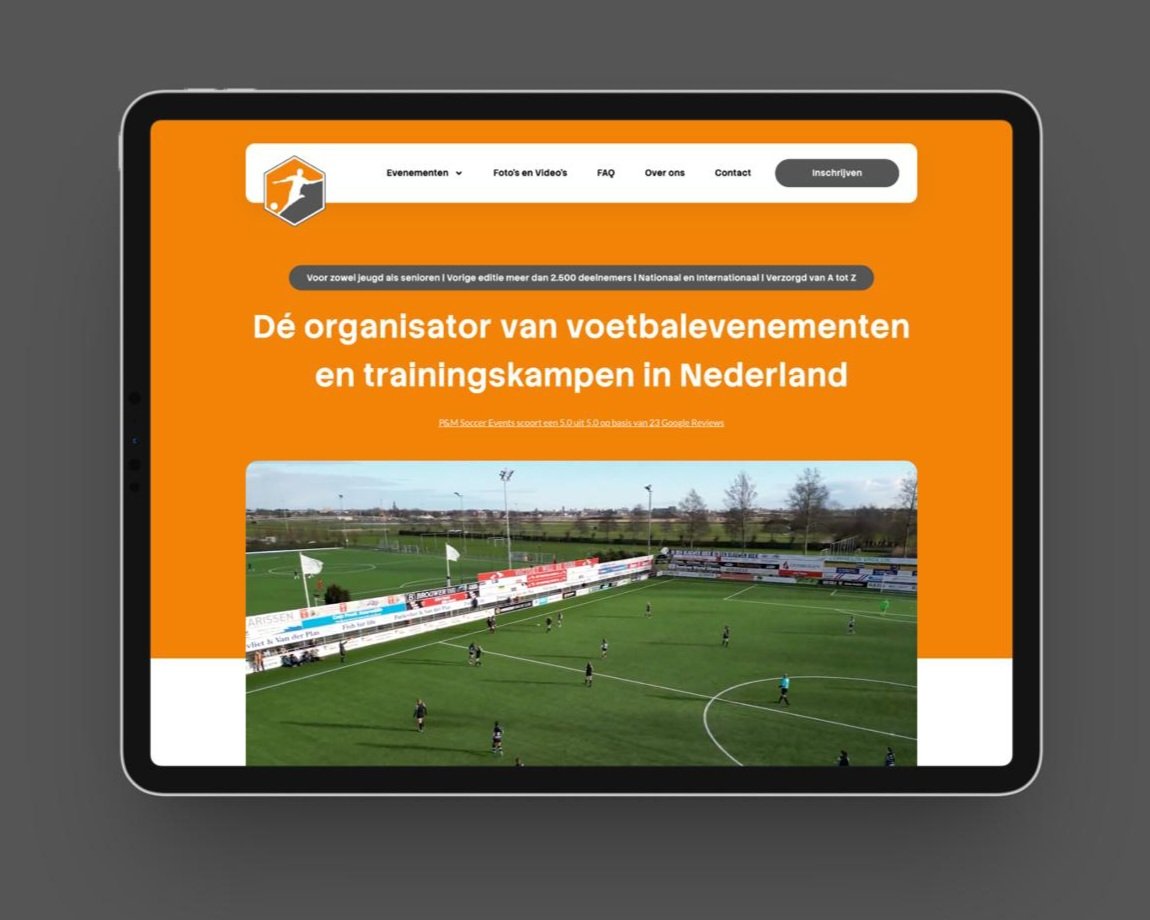 𝗢𝗻𝘇𝗲 𝗻𝗶𝗲𝘂𝘄𝗲 𝘄𝗲𝗯𝘀𝗶𝘁𝗲 𝘀𝘁𝗮𝗮𝘁 𝗹𝗶𝘃𝗲! 🚀
De vernieuwde website van P&amp;M Soccer Events staat online. Een frisse uitstraling, duidelijke informatie en een compleet overzicht van al onze voetbalweekenden, toernooien en trainingskampen 
👉 pmsoccerevents.nl