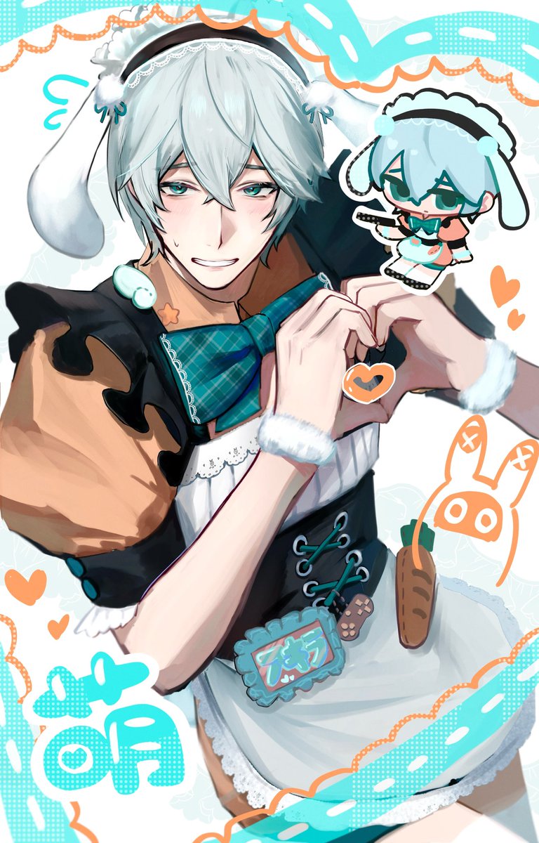 ⚠️色々注意 メイド服の🧡⚠️
こんなんで誰が喜ぶのさ(俺)