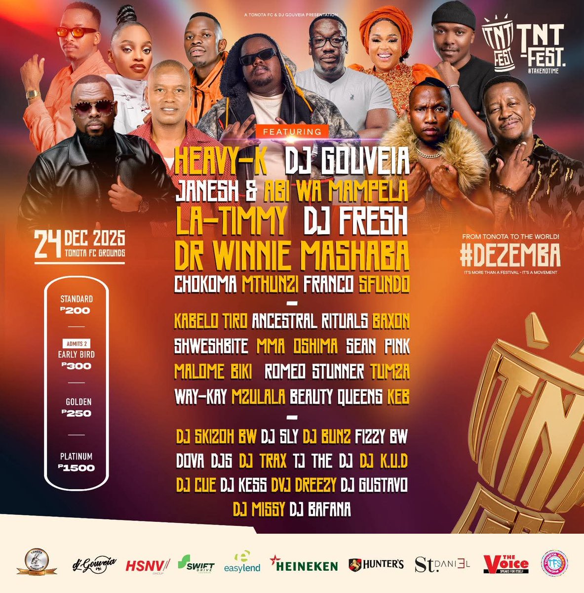 💃🕺🎶 All roads lead to Tonota FC Grounds for TNT FEST on 24 DECEMBER 2025.

Tickets at Liquorama - Galo, Village, Marang, Tonota, Gaborone Mall; <a href="/ChoppiesBW/">Choppies Botswana</a> - Blue Jacket, Tonota, Gaborone Rail Park; <a href="/TheVoiceBW/">The Voice Newspaper</a> in Francistown.

#TNTFest #FromTonotaToTheWorld #24thDec2025💃🕺🎶