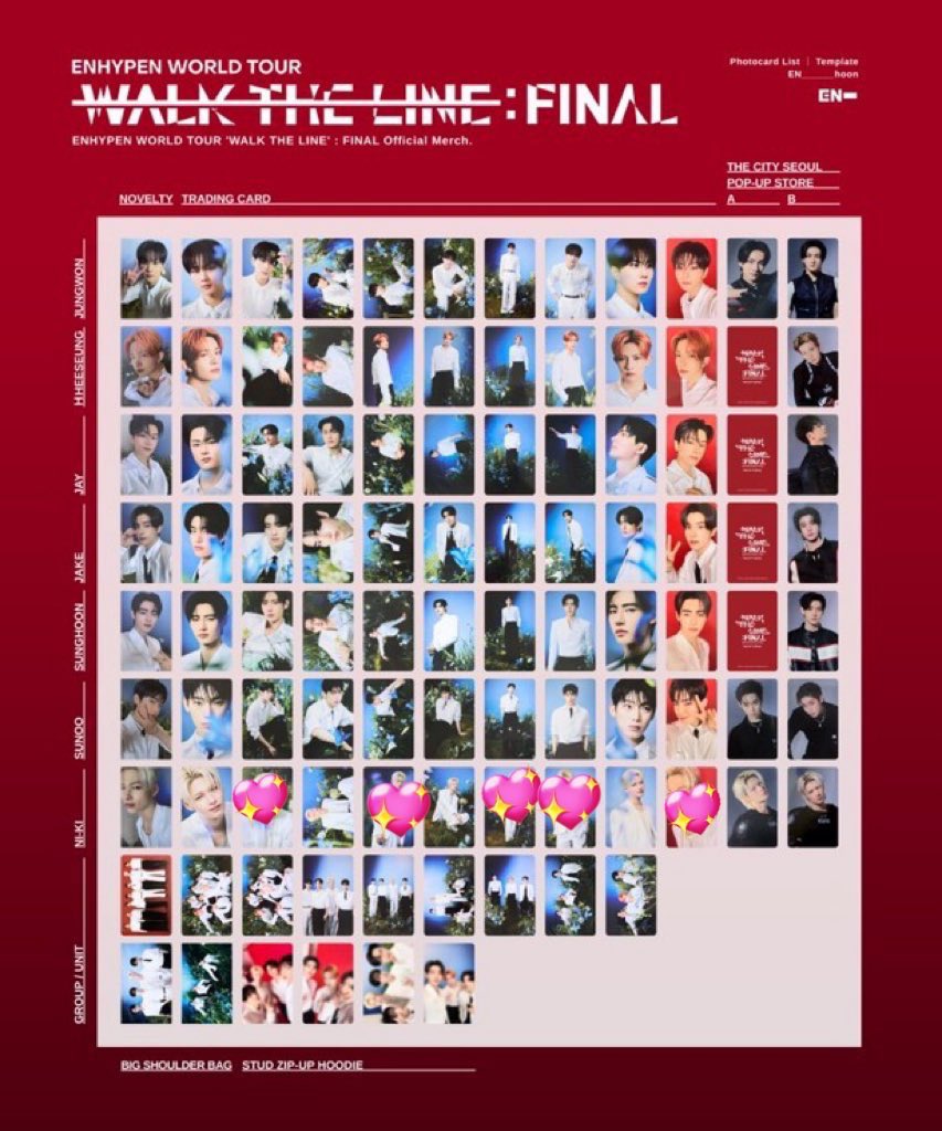 ENHYPEN アンコン final トレーディングカードセット ENHYPEN WALK THE LINE：FINAL TRADING CARD エナプ ソウルコン