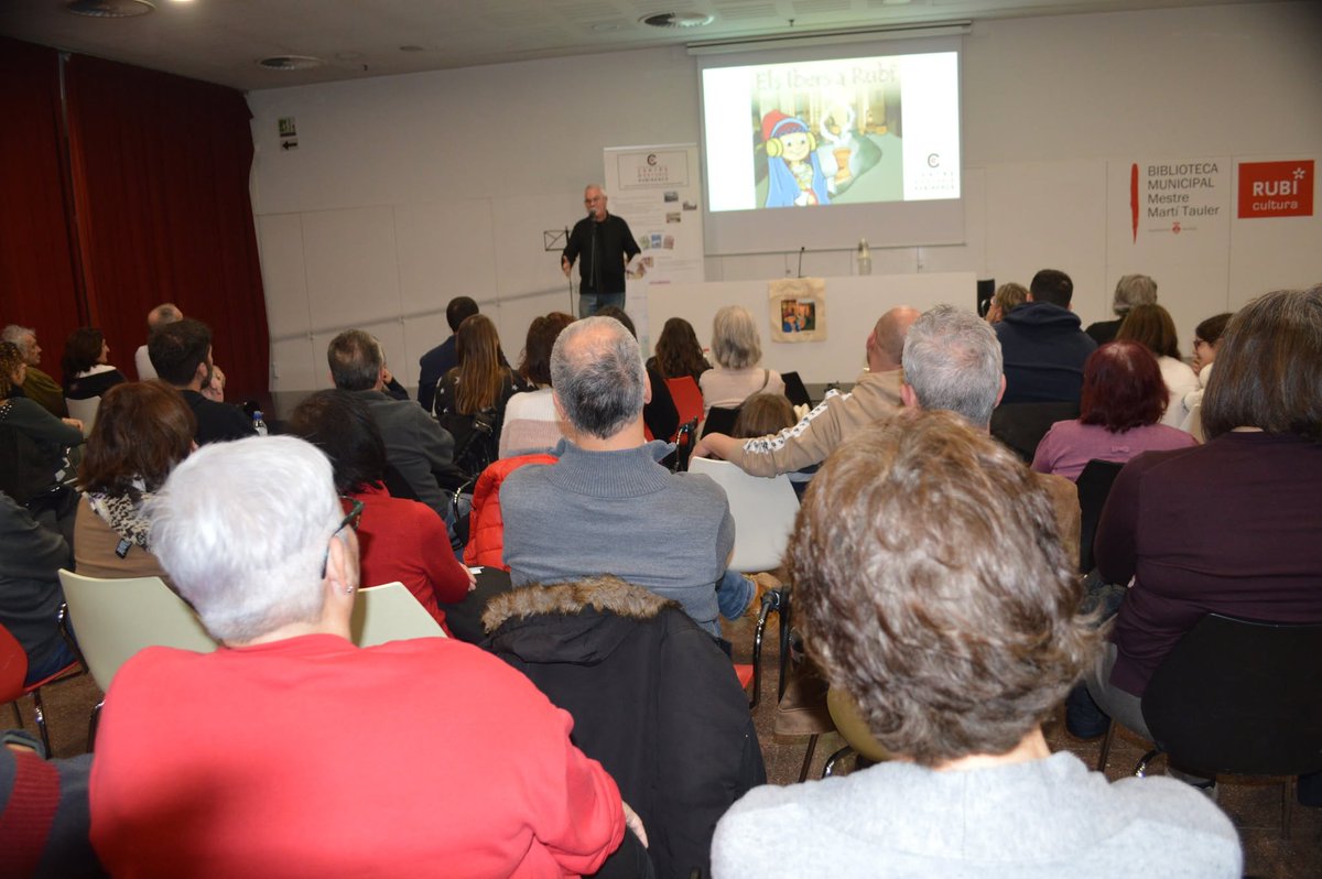 gcmrubi's tweet photo. Per fi ha arribat el dia de la presentació del conte "Els ibers a Rubí".  L'acte ha tingut lloc a l'auditori de la Biblioteca Mestre Martí Tauler i ha comptat amb la presència del regidor de Memòria Democràtica, de les autores del conte, la Núria i l'Elena, i de diversos nens i👉 https://t.co/0lRiyWybuj