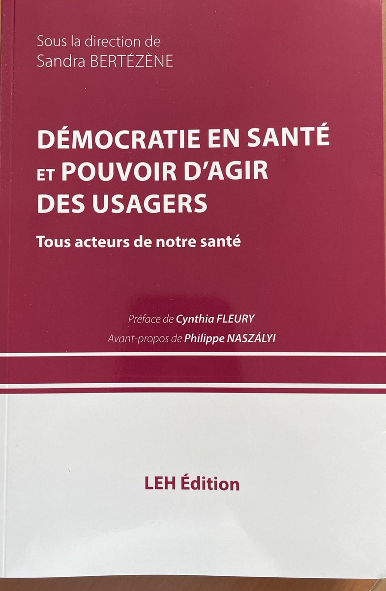 📚Nos collègues Liliane Bonnal et Xavier Moinier <a href="/UnivPoitiers/">Université de Poitiers</a> vous invitent à lire l'ouvrage collectif "Démocratie en Santé et Pouvoir d'Agir des Usagers" <a href="/GroupeLEH/">Groupe LEH</a> dans lequel ils ont rédigé un chapitre