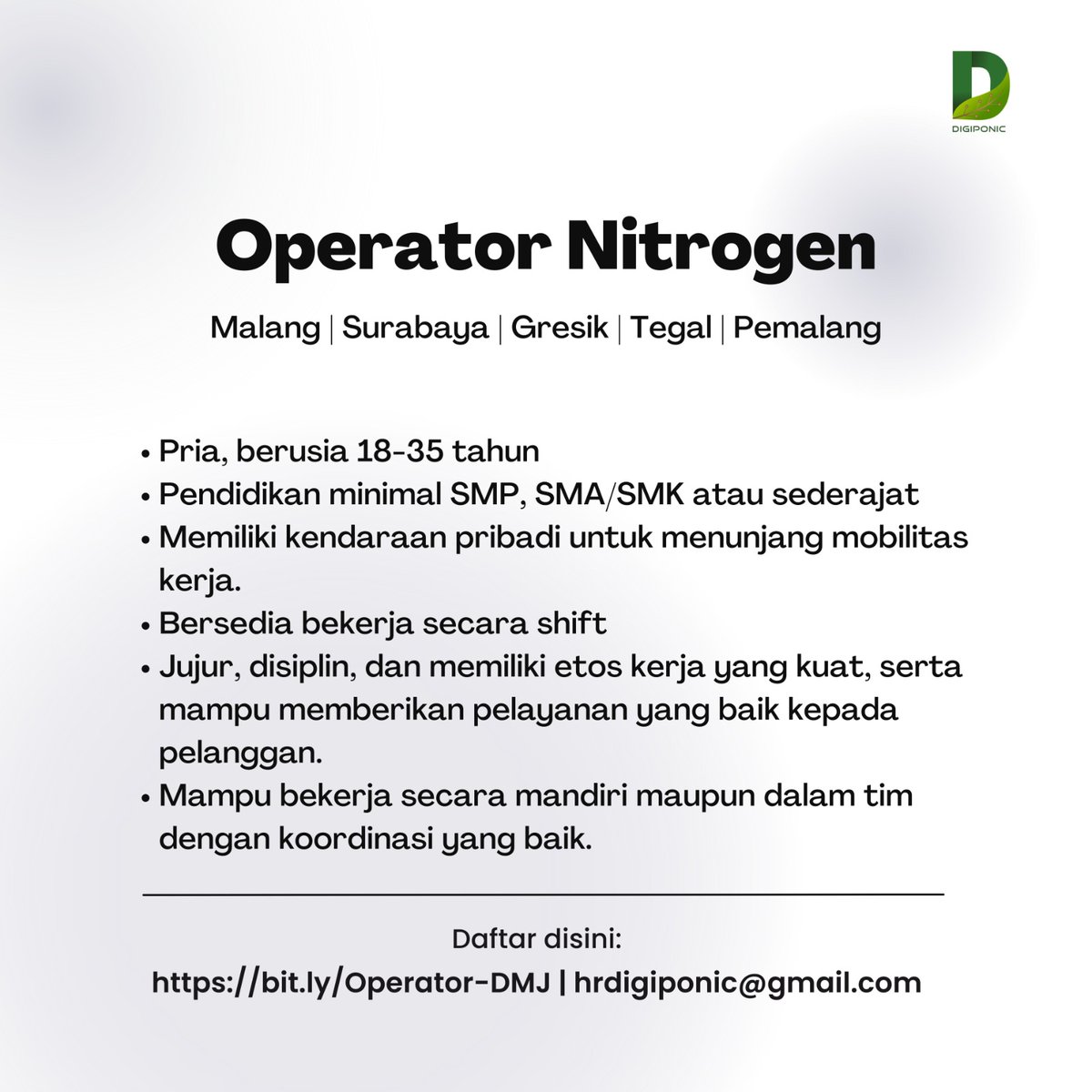 cewebluechip's tweet photo. Lowongan Kerja Malang Surabaya Gresik Tegal Pemalang
Bangun Indah Graha
• Cust Service
• Admin
Digiponic Maju Jaya
• General Admin
• Mobile Developer
• Operator Nitrogen
#lokersby #infoloker #loker2025 #lokerjatim #lulusanSMA #semuajurusan #lulusansmp #lokerdes https://t.co/GpcZZp9Z3b