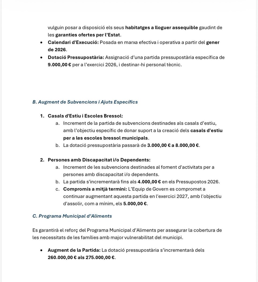 Arribem a un acord amb l’equip de govern d’<a href="/esparreguera/">Ajuntament d'Esparreguera</a> per l’aprovació dels pressupostos 2026. Pactem amb <a href="/pscesparreguera/">PSC Esparreguera /❤️</a> i <a href="/ERCesparreguera/">ERC Esparreguera</a>  més #inversiósocial i en desplegar de manera estructural polítiques d’#habitatge.
#Esparreguera