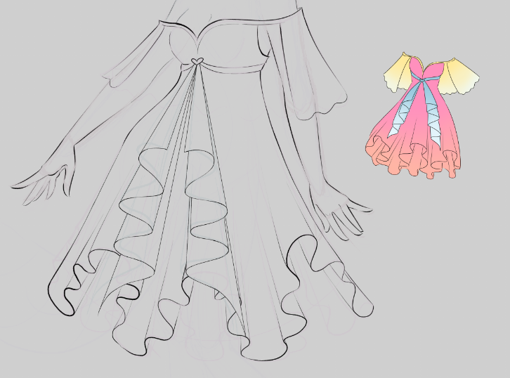 UnstableMystery's tweet photo. This dress design was a mistake, this is just torture https://t.co/PSKd5TbgXV