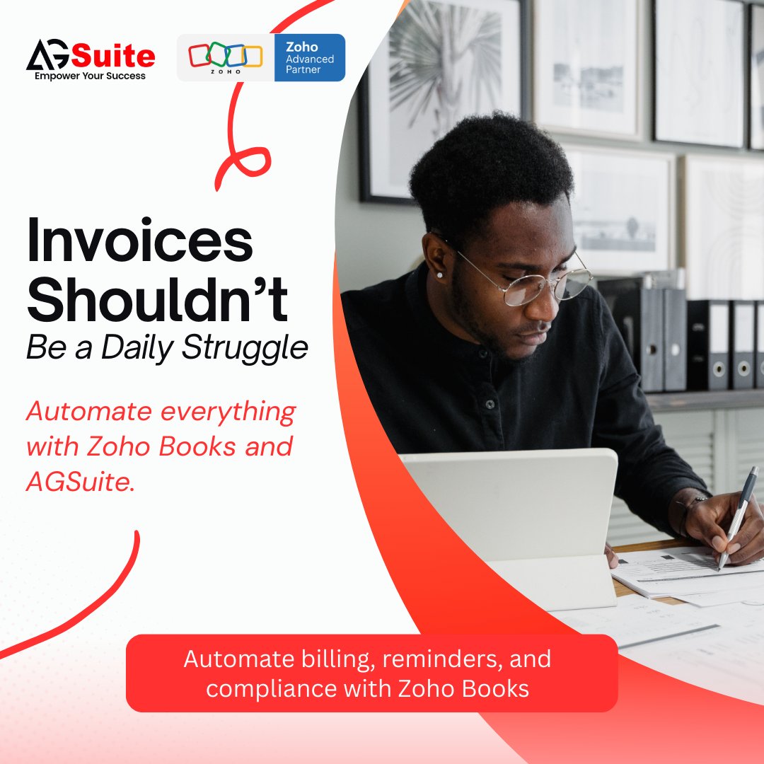 Can Zoho Books Handle All Your Invoices on Autopilot?

Yes—and here’s how AGSuite Technologies makes it effortless

👉 Book Your Free Consultation: agsuitetech.com/free-consultat…

#ZohoBooks #InvoiceManagement #AccountingAutomation #FinanceAutomation #CashFlowManagement #BusinessGrowth