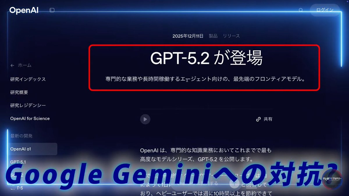 先週リリースされたChatGPT 5.2、実際どう❓】 おざけんさん