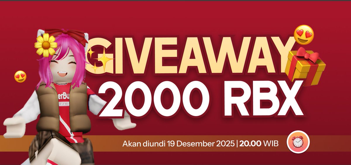 qiedimsum's tweet image. quick 2000 robux giveaway 🥳

reward 🎁
200 robux gamepass for 10 orang

end: 19 desember, 20.00 WIB ⏰

rules follow @rierbux, like + repost ini &amp;amp; tweet di bawah

goodluck guys! :3