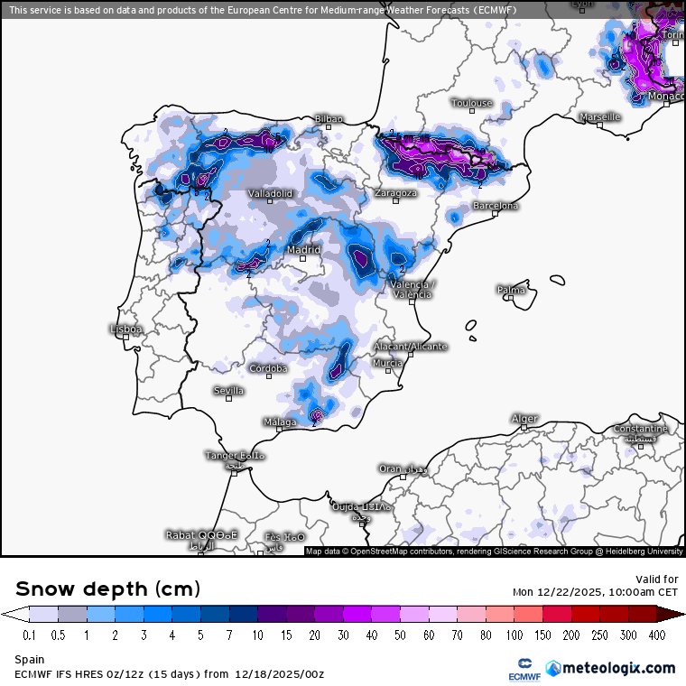 Vienen días de nieve a la Sierra de Guadarrama al descolgarse una borrasca por el noroeste para el sábado-domingo. Ya el sábado podrá nevar en zonas altas, pero el domingo baja la cota y entra más precipitación, puntualmente incluso podrá bajar de 1000m el lunes. ❄️❄️