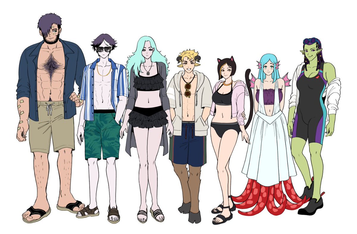 #coffeetalk キャラ表(水着ver)公開🏝️✨

各キャラの身長差なども
一目でわかるようになってるので
ぜひご参考ください☕️⭐️