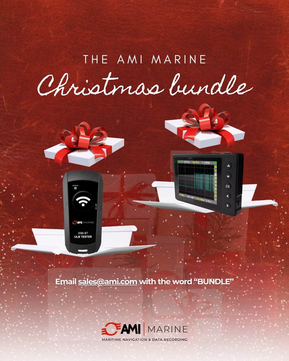 For the service engineer in your life or if that’s you.

This Christmas we’re bundling two essentials: the X300 Compact NMEA Tester and X98 BT Acoustic Beacon Tester.

Portable, reliable and engineer approved.

Email sales@amimarine.com with “BUNDLE” for details

#marinetech