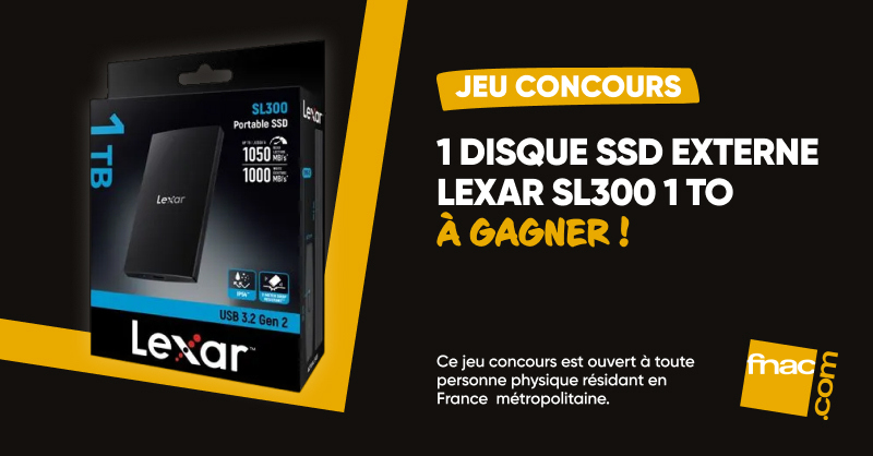 Fnac's tweet image. #JeuConcours 🎉 Vous avez besoin d'étendre votre capacité de stockage + profiter de sauvegardes rapides ? ✨ Tentez de remporter 1 Disque SSD Portable Lexar® SL300 1 To ! 

🎁 Pour participer : 
🔁+ 💬 + Follow
📅 TAS 29/12 - 1 gagnant

Joyeux Noël 🎄 !
👉 urlr.me/t3SUam