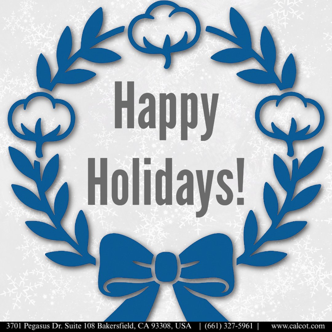 Happy Holidays from Calcot! Thank you to our members for a great year. Share your holiday plans in the comments! #HappyHolidays #CottonPride #CalcotCoop