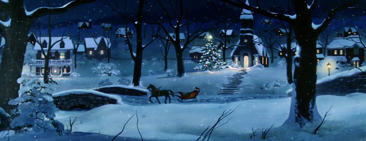 ArtCelineLove's tweet image. winter nights in old disney✨