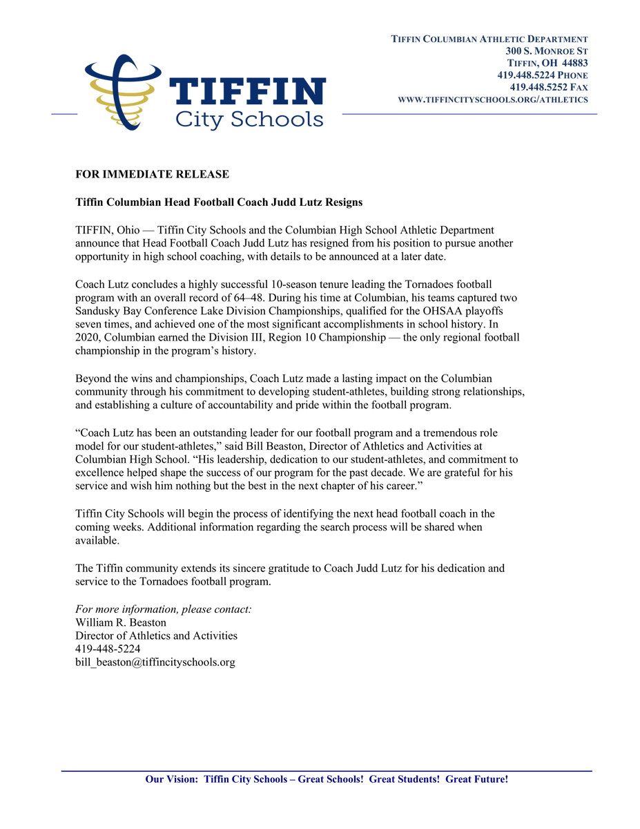 Tiffin Columbian Athletics 🌪 tweet media