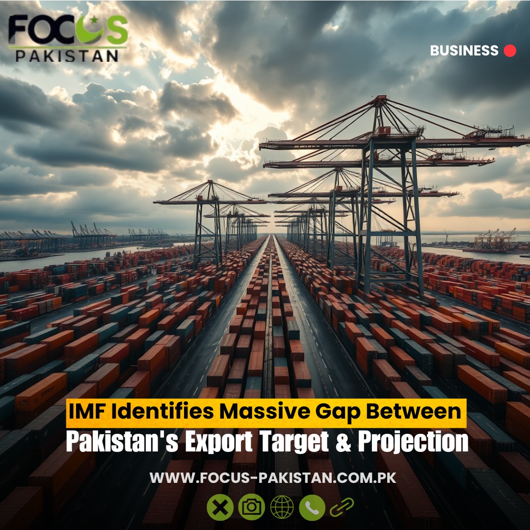 Focusp_official's tweet photo. A significant gap has emerged between Pakistan’s export target set by the federal government and projections made by the International Monetary Fund (IMF).

https://t.co/IjBtKg4QZ2

#PakistanExports #IMF #TradeTargets #EconomicOutlook #ExportGap #PakistanEconomy https://t.co/2LI8ee4hxq