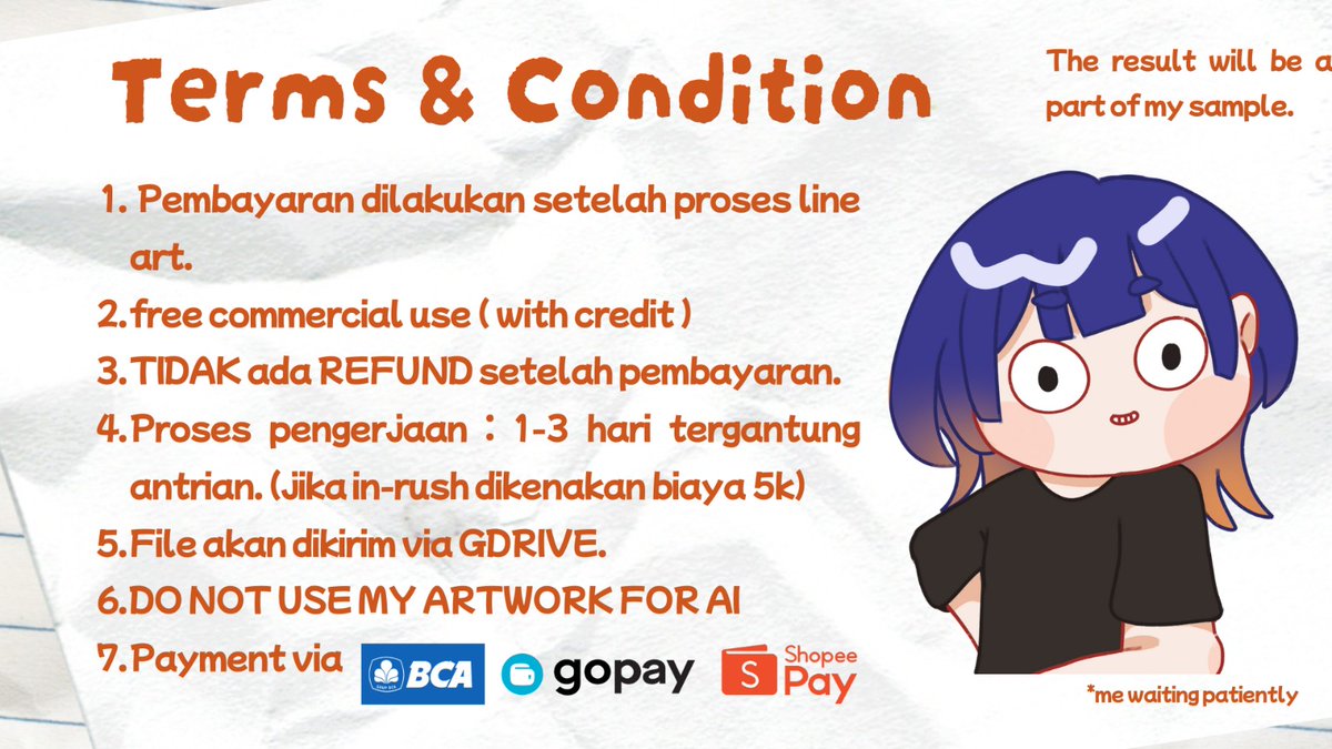 Shaaoriiies's tweet image. ☆Shaa's YCH Commision ☆

[♡ &amp;amp; ↻ are appreciated]

Hii, jadi aku buka commission buat ych melotot ini.. only idr yaur, DM me if you're interested *menggoda dan menghipnotis agar aku bisa jajan hihi

#artidn #zonakaryaid #artistindonesia #zonauang #zonajajan #Commisionopen