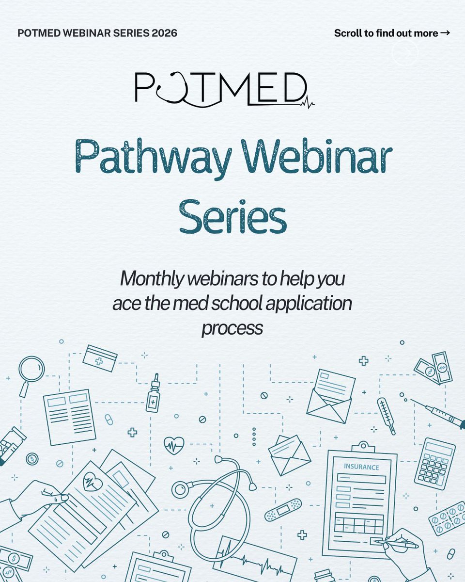 potentialmedics's tweet photo. Webinar Series 2026! 

Free tickets if you meet any one of:
•⁠Free school meals
•⁠16–19 bursary
•⁠⁠Attend non-selective state school + both parents did not attend uni
•⁠On Imperial WATCCH 

Email mmpotmed@imperial.ac.uk first with proof.

Tickets: https://t.co/uI1VffbFkC https://t.co/WmU6VjMeUW