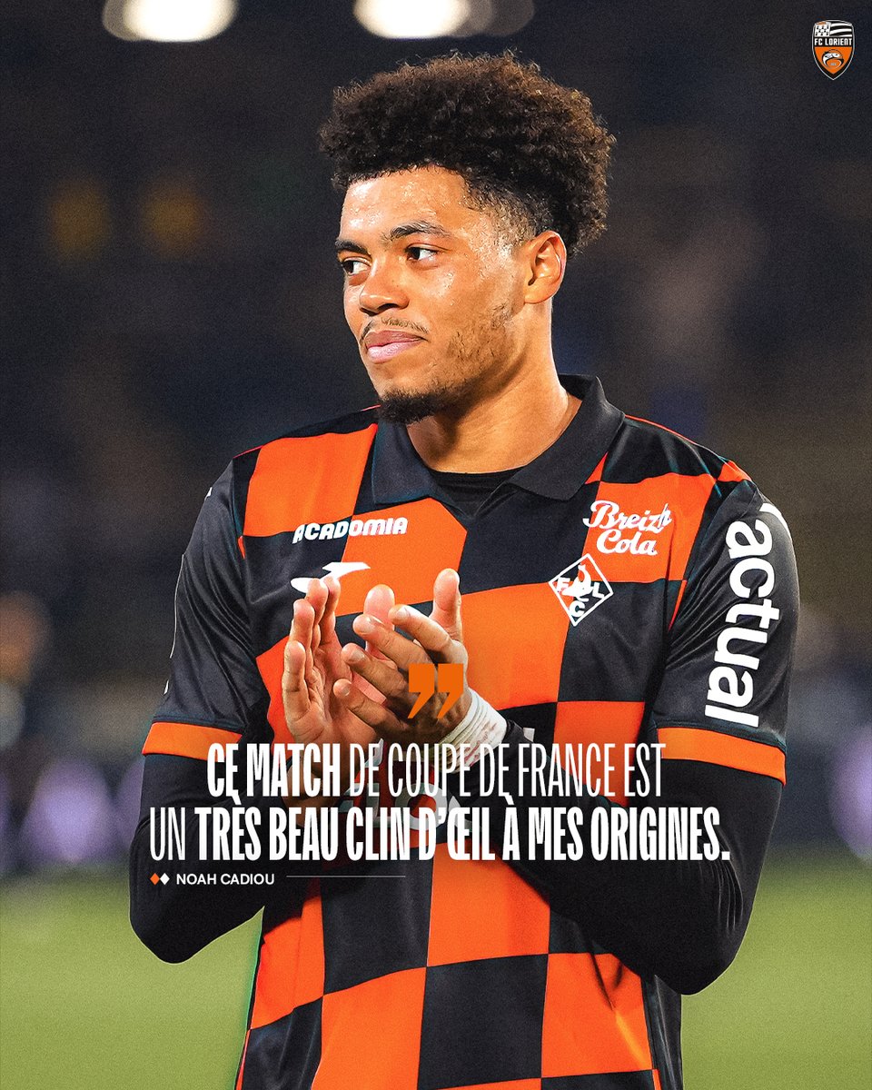 FCLorient's tweet photo. Noah Cadiou, le Guadeloupéen 🇬🇵

Ce samedi, nos Merlus affrontent l'AS Gosier (R1 Guadeloupéenne) en 32es de finale de la Coupe de France.

Une rencontre forcément particulière pour Noah Cadiou, profondément attaché à son archipel familial et à ses origines maternelles 🏝️ https://t.co/wBRRkw470K