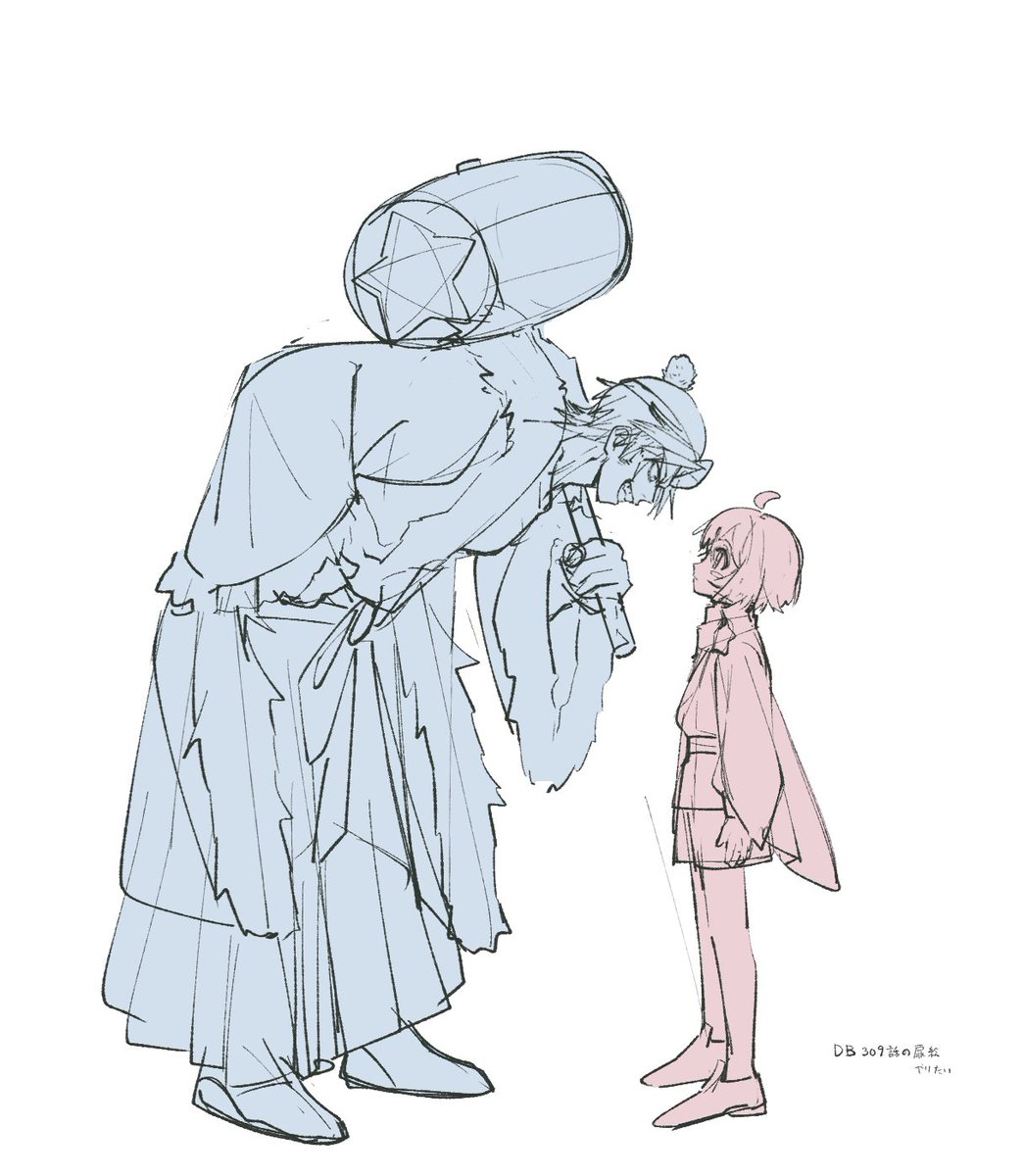 初代の擬人化をまた考えてるラフ