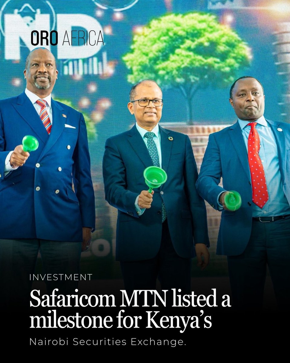 A milestone moment for Kenya’s capital markets.
Safaricom MTN officially listed at the Nairobi Securities Exchange. <a href="/SafaricomPLC/">Safaricom PLC</a> <a href="/NSE_PLC/">NSE PLC</a> 

#OROAfrica #Safaricom #NSE #KenyaEconomy