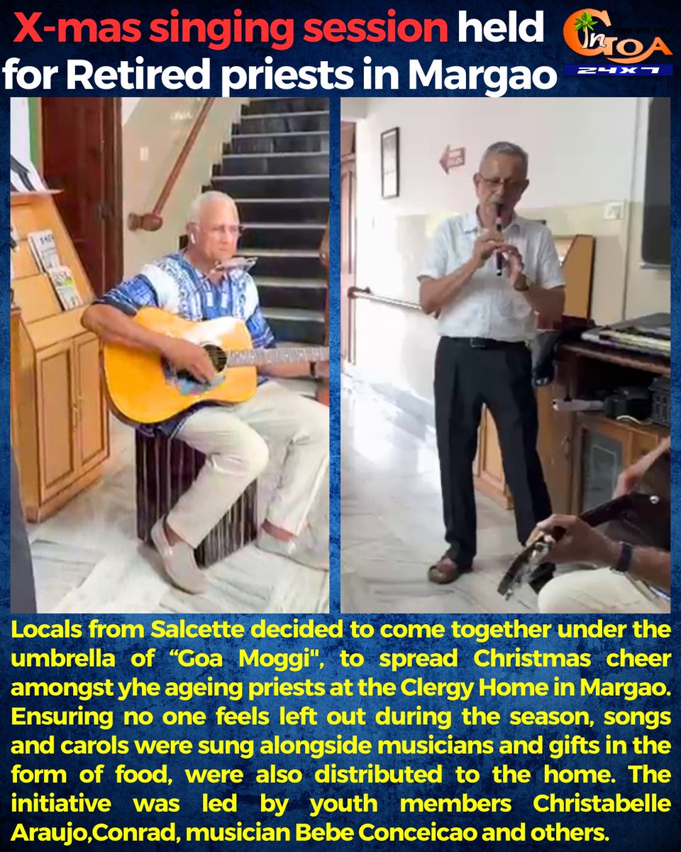 InGoa24x7's tweet photo. X-mas singing session held for Retired priests in Margao

#Goa #GoaNews #SingingSession #RetiredPriest #Margao https://t.co/Pmb130QtSk