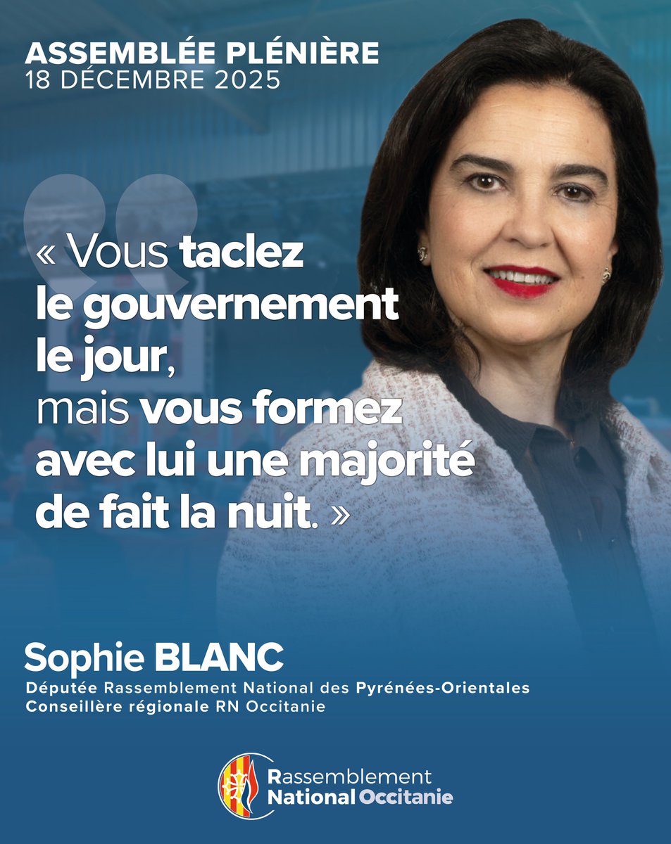 RN_Occitanie's tweet photo. 📉 @sblanc66000 aborde le Débat d’Orientation Budgétaire 2026 d’Occitanie et en dénonce l’hypocrisie : « Le PLFSS a été adopté grâce à cette alliance contre-nature, ce “front commun” qui n’a qu’une seule boussole : la survie de leur système au détriment des Français. » https://t.co/5lf8C8r1gS