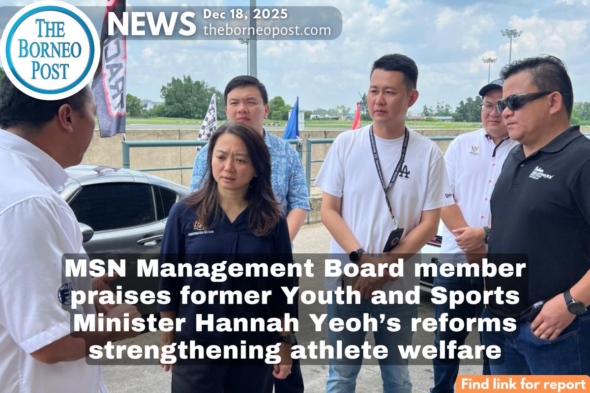 theborneopost's tweet image. MSN’s Alan Ling commended Hannah Yeoh for boosting salaries, job security, and introducing the Safe Sports Code.
theborneopost.com/2025/12/18/msn…

#HannahYeoh #AthleteWelfare #MSN #SportsReforms #MalaysiaSports