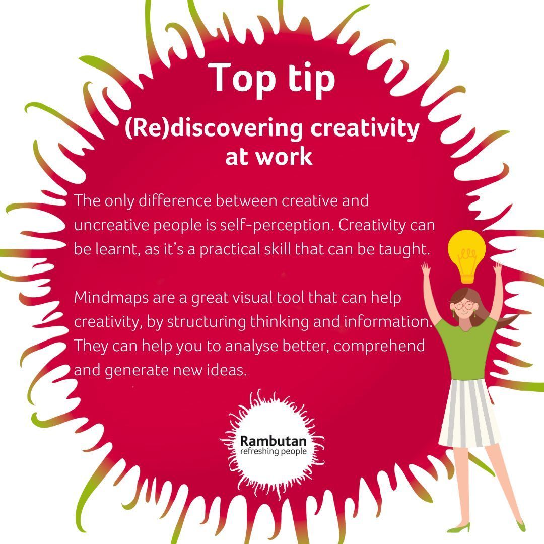 This week's top tip is on (Re)discovering creativity at work. What do you do to bring creativity to work? buff.ly/ja1vzBq #TopTip #Creativity
