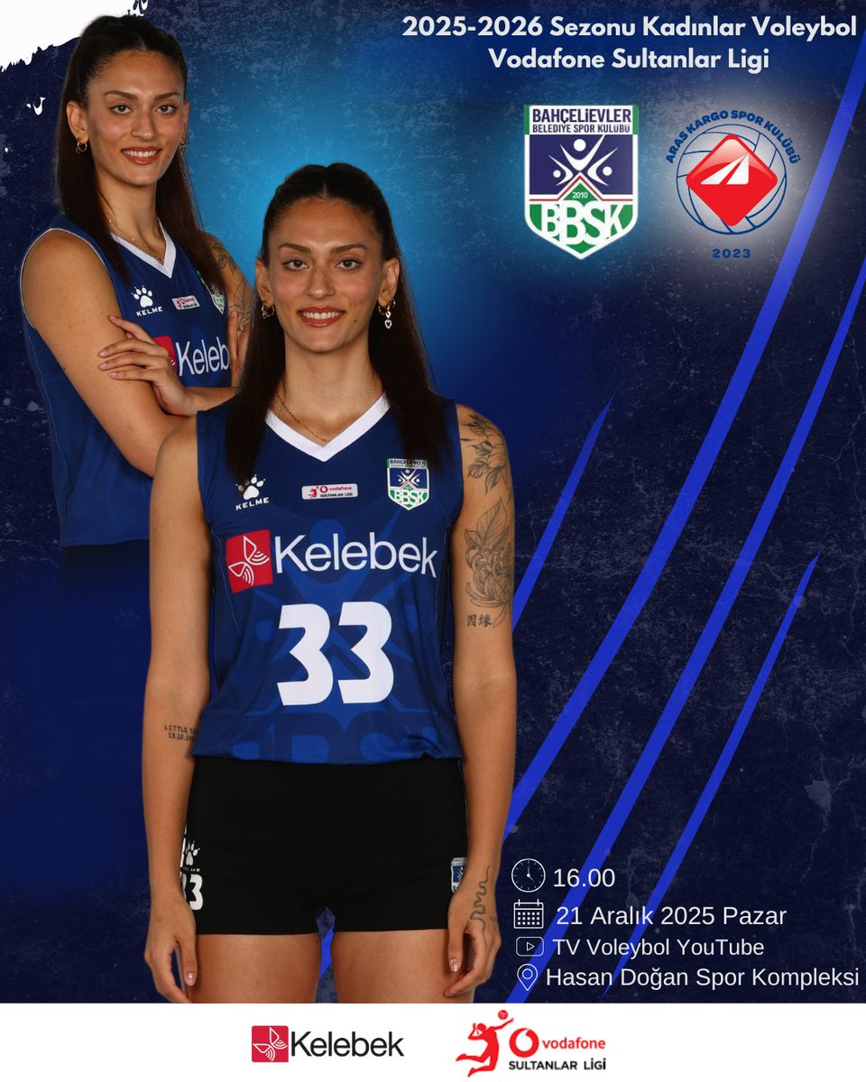2025-2026 Sezonu Kadınlar Voleybol Vodafone Sultanlar Ligi

🕓 16.00
📅 21 Aralık 2025 Pazar
🆚 Aras Spor
📺 TV Voleybol YouTube
📍 Hasan Doğan Spor Kompleksi

📣 Biletler maç sabahı saat 10.00’da Hasan Doğan Spor Kompleksi’nin önünde dağıtılacaktır.