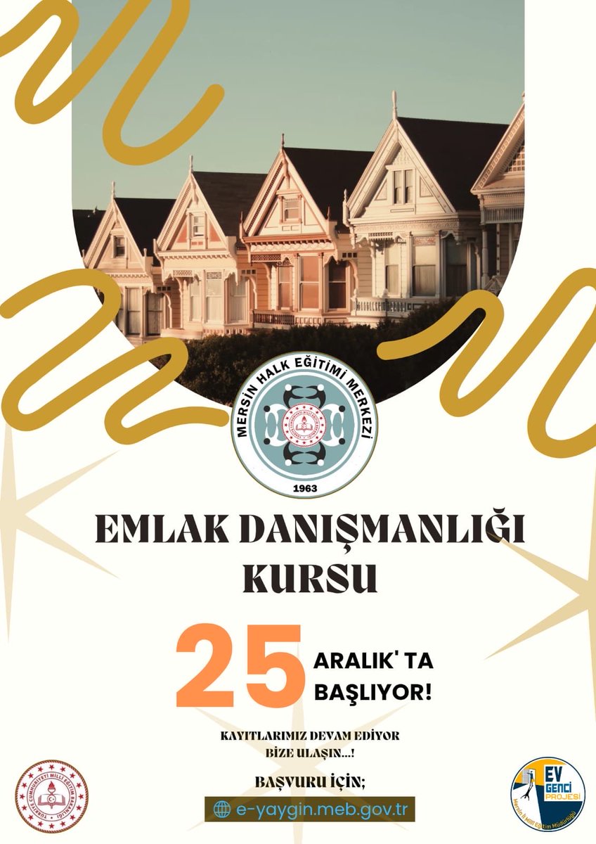 📢 Emlak Danışmanlığı Kursu Başlıyor!

Mersin Halk Eğitimi Merkezi tarafından açılan Emlak Danışmanlığı Kursu,25 Aralık tarihinde başlıyor.

Emlak sektöründe kendini geliştirmek ve mesleki yeterlilik kazanmak isteyen tüm vatandaşlarımız davetlidir.

📌 Başlangıç Tarihi: 25 Aralık