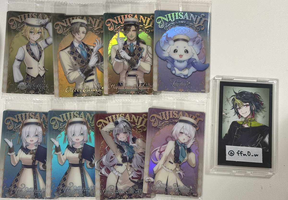 ffu0_w's tweet photo. 【交換】にじさんじ ウエハース

譲）画像①
求）画像②

ご不快でなければ、譲下段2:求1も可能です。
郵送希望、お気軽にお声掛けお願いいたします。 https://t.co/vv8OocFN0b