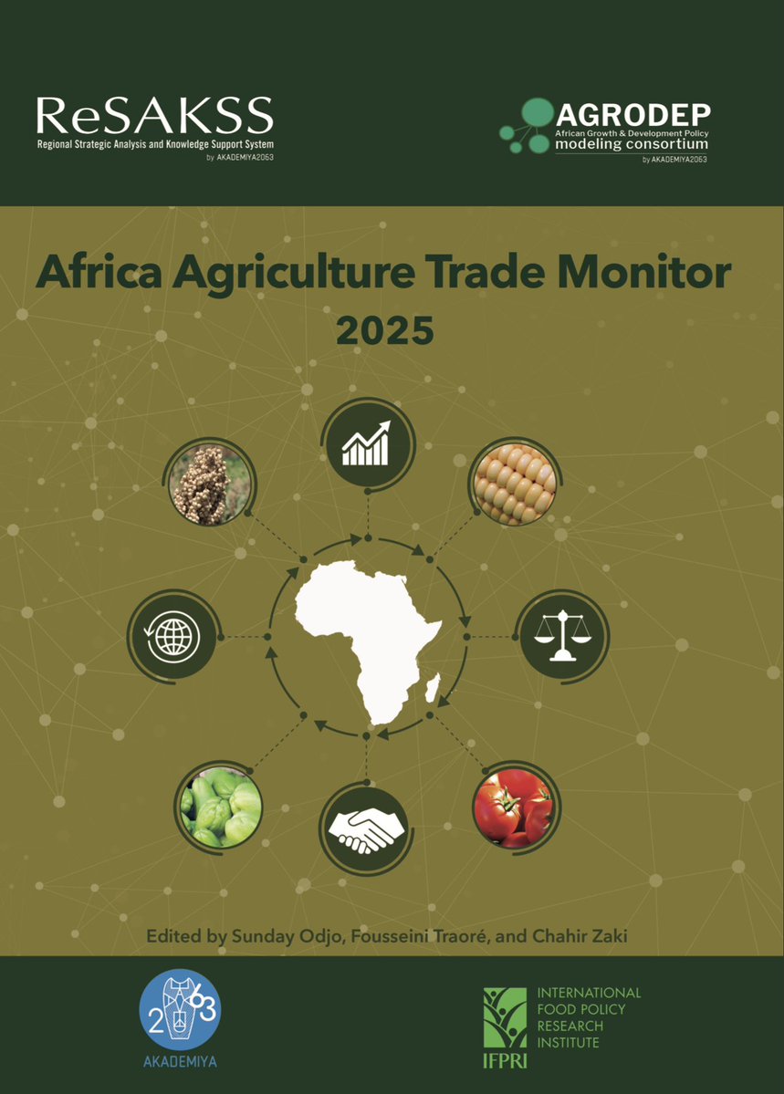 AKADEMIYA2063's tweet image. JUST RELEASED! Africa Agriculture Trade Monitor (AATM)

The AATM 2025 report explores trends in African agrifood trade, including intra-African trade, the continent’s participation in global trade, insights into the composition of trade flows, and the trade-food security nexus.…