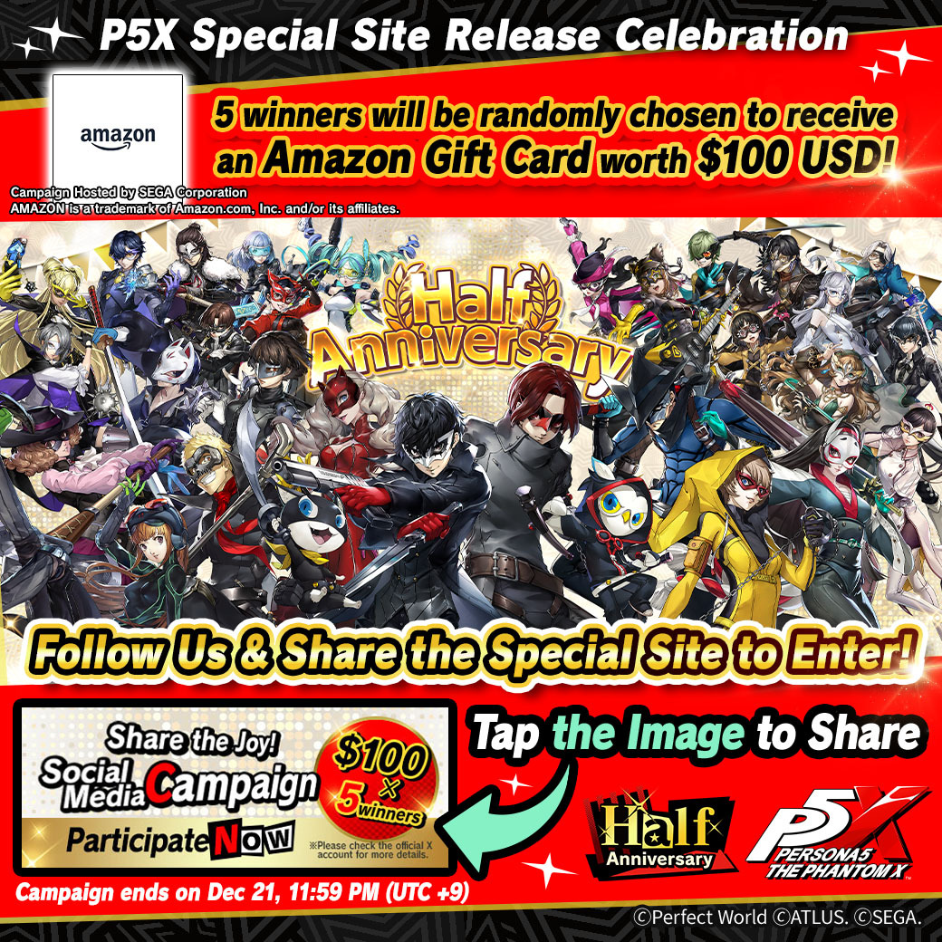 P5XOfficialWest's tweet photo. Check out the official #P5X Website! 🌐
You could win prizes just for checking it out! 🦉
To enter...
 
-Visit https://t.co/IOKJJEdMmb
-Click the Paticipate button and make your X post!
 
Five lucky participants will recieve a $100 Amazon Gift Card!

Please see contest rules: https://t.co/x76JopV7Ll