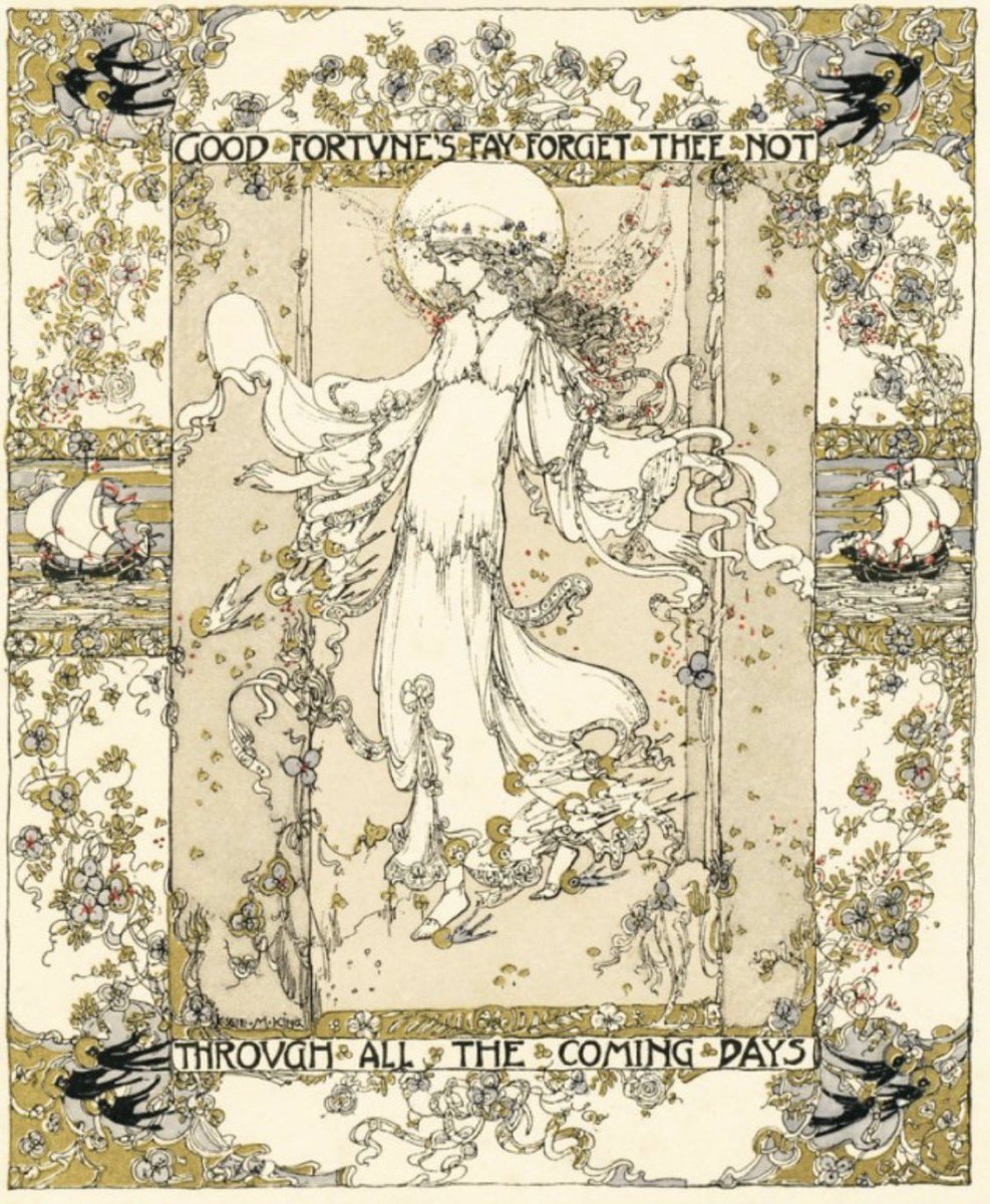 Art_VintageNH's tweet image. Christmas Card Design, 1907 ~ Jessie Marion King