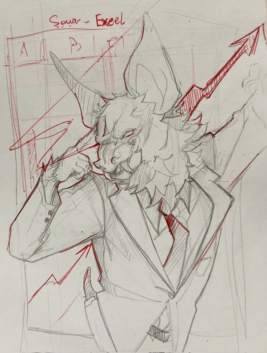 tsima_d's tweet image. this damn all freak 
a dirty sketch from the lunch break
I'll finish it in digital a little later