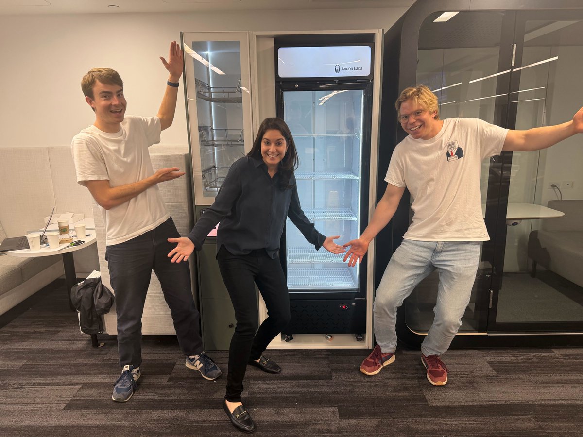 We put our AI vending machines at <a href="/WSJ/">The Wall Street Journal</a> to let the team take a glimpse into the future AI-run economy. The outcome was hilarious, as you can see in their YouTube video and article. Thanks to <a href="/JoannaStern/">Joanna Stern</a> and team for participating!