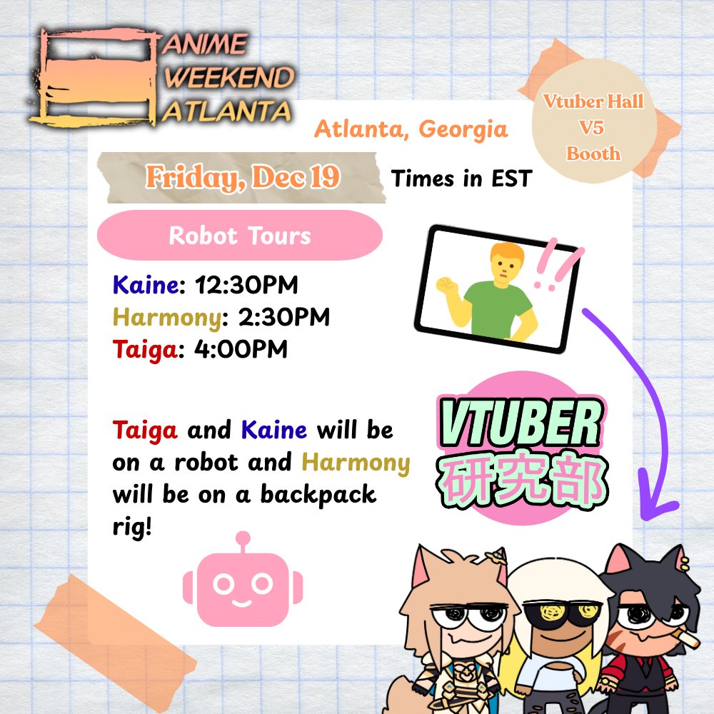 👑INVICTA x AWA➡️Friday, December 19th‼️

#InvictaVT will be at <a href="/awacon/">AnimeWeekendATL🔜AWA2025</a> this upcoming Friday! Go visit us while we roam the con on our robots!

M&amp;Gs are free, don't hesitate to come say hi and take pictures!

💙💛❤️

#AWAcon #AnimeWeekendAtlanta