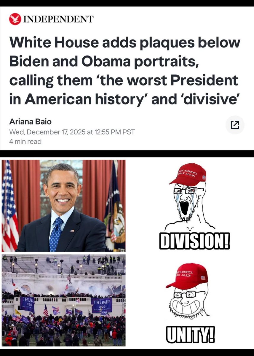mmpadellan's tweet image. Yeah, remember when President Obama was divisive by doing an insurrection on January 6th? 

No? Me neither.
I guess his being Black was too divisive.