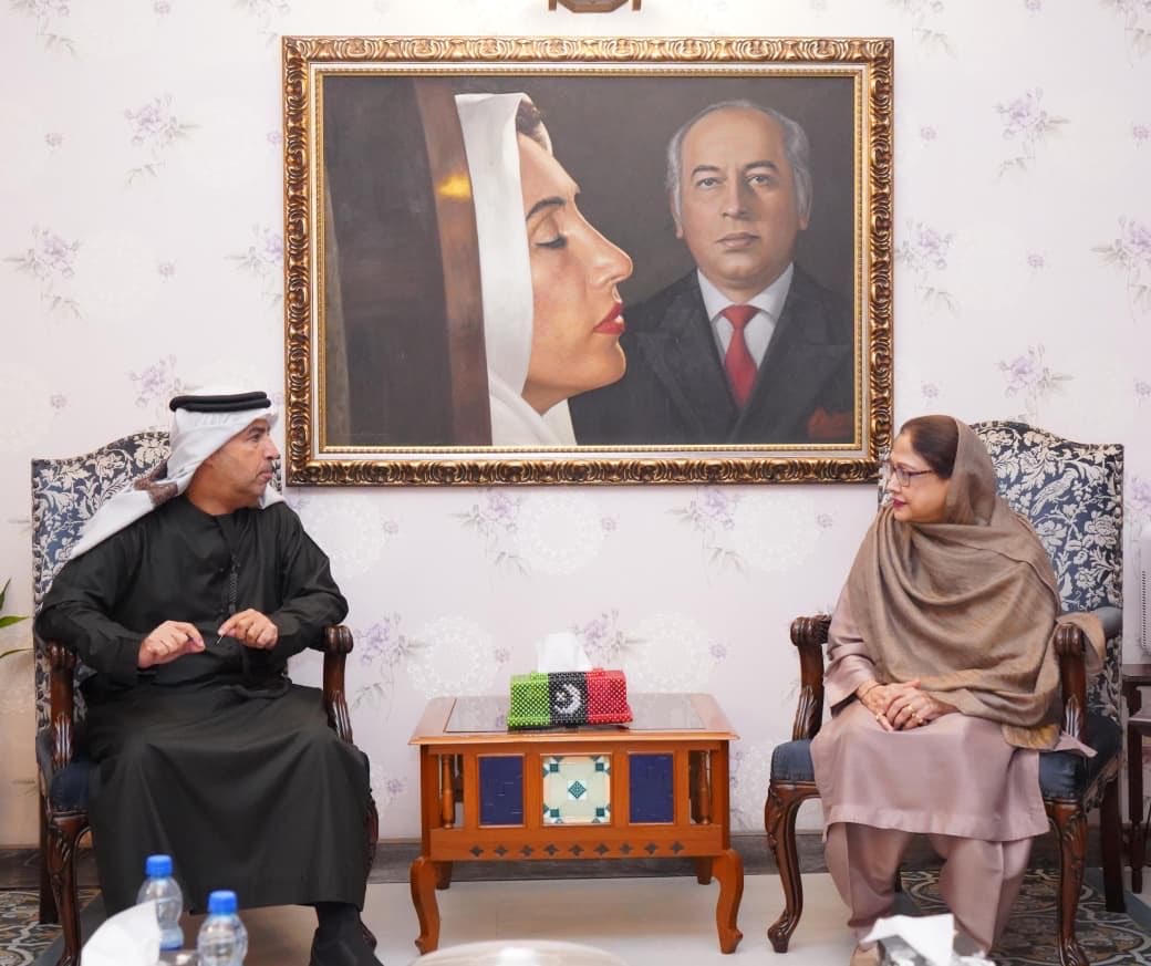 اسلامی جمہوریہ پاکستان میں متحدہ عرب امارات کے سفیر جناب سالم محمد الزعابی نے صوبہ سندھ کے دورے کے دوران پاکستان پیپلز پارٹی وومن ونگ کی صدر محترمہ فریال تالپور اور سندھ حکومت کے متعدد وزراء سے ملاقات میں دونوں ممالک کے درمیان اقتصادی ترقی، ثقافت اور ٹیکنالوجی کے شعبوں میں تعاون