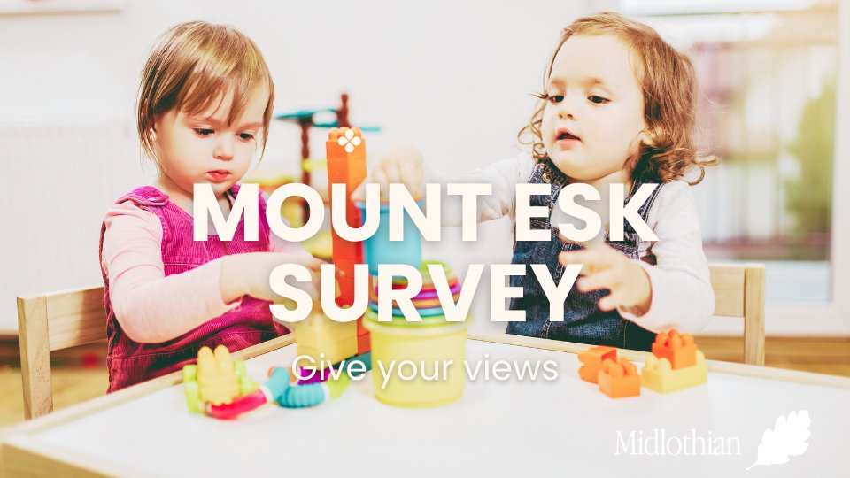 midgov's tweet image. Last week to share your views on our proposal to re-designate Mount Esk Nursery as a nursery class of Hawthornden PS from Aug 2026. Nursery stays in current building under Hawthornden HT. Respond by 21 Dec: ow.ly/HKaL50XpqPG #Bonnyrigg #Midlothian #HaveYourSay