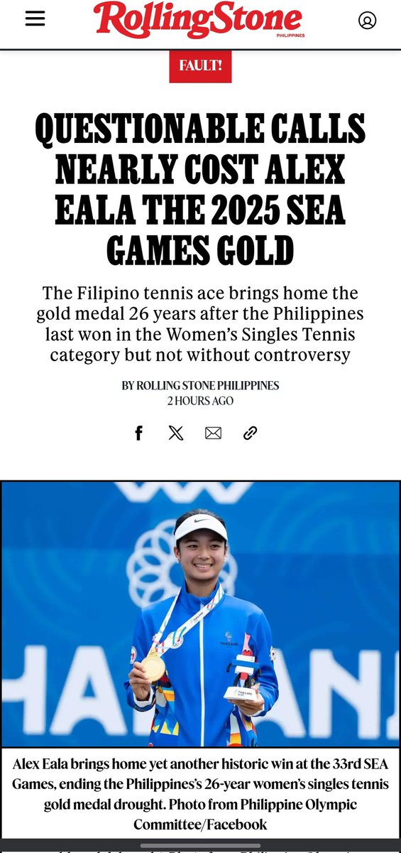 lerreyn's tweet photo. Ang bilis ng article sa mga nangyari sa match. 
That is a gold medal match after all. 🤦🏽‍♀️ https://t.co/bgqWrzOUTh