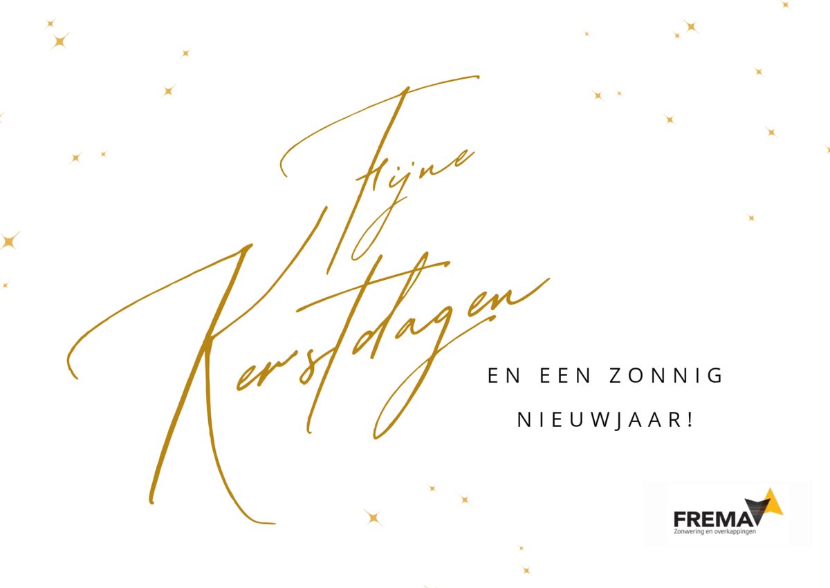 Fijne Feestdagen toegewenst! ✨️

Freek &amp; Margaret Takkebos
FREMA Zonwering

fremazonwering.nl

#Frema #zonwering #zonweringspecialist #regio #Rhenen #Veenendaal #Ede #Wageningen #Utrecht #Arnhem #Nijmegen #Gelderland #Betuwe e.o.