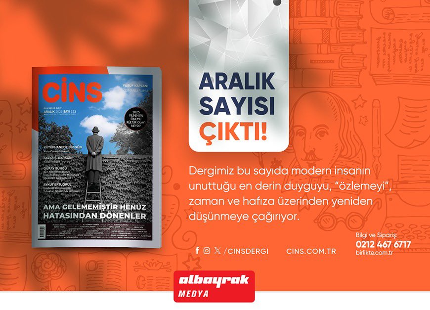 📌Cins Aralık Sayısı Çıktı!

📍Şimdi birlikte.com.tr

📍Bilgi ve Sipariş için; 0212 467 67 17

📍WhatsApp Sipariş Hattı: 0535 250 48 48
#dergi #dergilikheryerde #abonelikmerkezi #abone #dergiaboneliği #dergilerim #dergiokumak #dergiokuyorum #iyikidergilervar