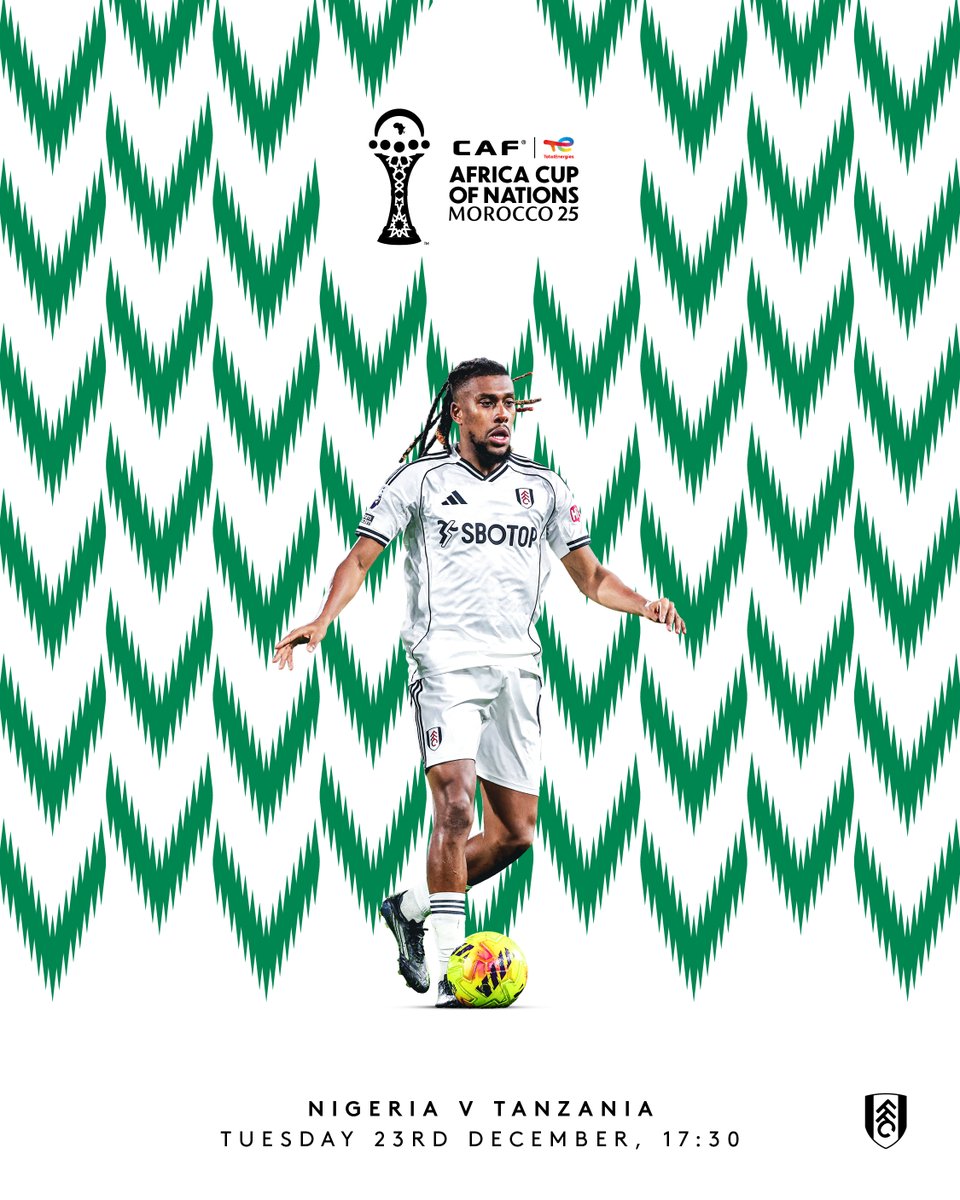 FulhamFC's tweet image. AFCON begins for Alex, Calvin and Chukwu. 🇳🇬

Good luck to our Super Eagles! 🦅

#Naija4TheWin #AFCON2025